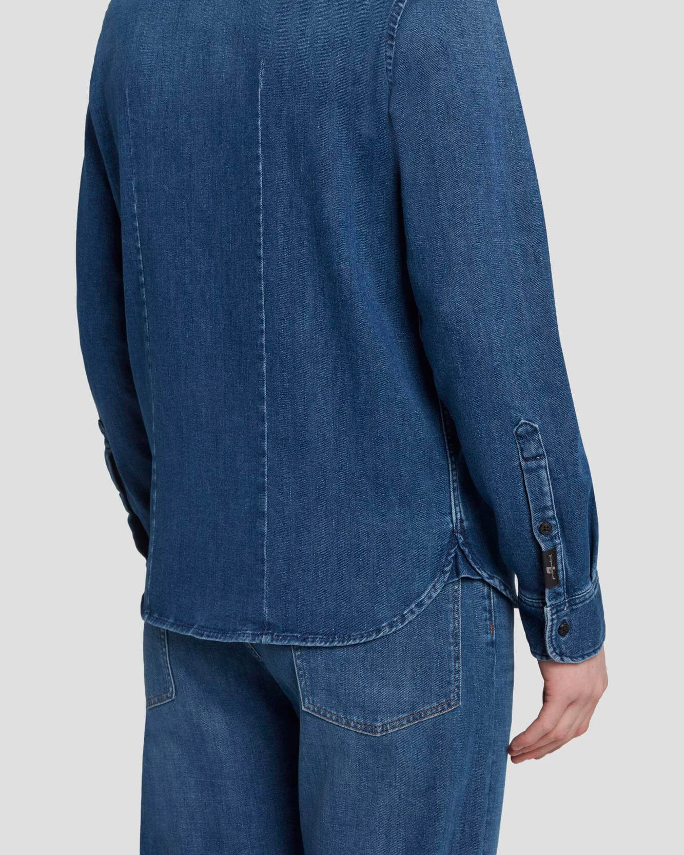 7 For All Mankind Left Hand Denim Shirt In Evasion 7 7 For All Mankind Left Hand Denim Shirt In Evasion - Image 5
