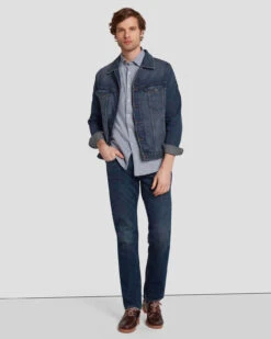 7 For All Mankind Perfect Trucker Jacket In Depart -7 For All Mankind Shop 7T924C10 DT2 5