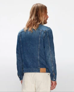 7 For All Mankind Perfect Trucker Jacket In Lagoon -7 For All Mankind Shop 7T924C10 XLO 4