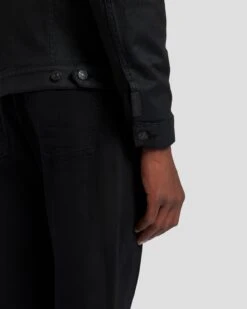 7 For All Mankind Perfect Trucker Jacket In Coated Black 13 7 For All Mankind Perfect Trucker Jacket In Coated Black -7 For All Mankind Shop 7T924C90 BLK 6