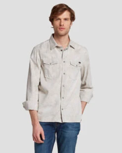 7 For All Mankind Western Shirt In Stay Afloat
