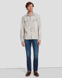 7 For All Mankind Western Shirt In Stay Afloat -7 For All Mankind Shop 7T925C55 SYF 6