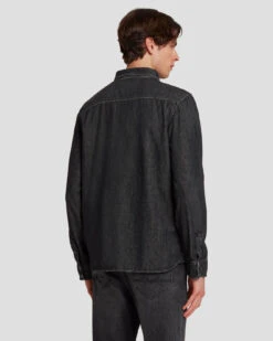 7 For All Mankind Western Denim Shirt In Shake Out 11 7 For All Mankind Western Denim Shirt In Shake Out -7 For All Mankind Shop 7T925C61 SHO 4