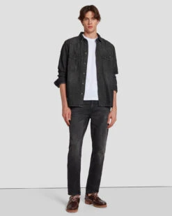 7 For All Mankind Western Denim Shirt In Shake Out 12 7 For All Mankind Western Denim Shirt In Shake Out -7 For All Mankind Shop 7T925C61 SHO 5