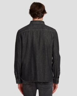 7 For All Mankind Western Denim Shirt In Shake Out 13 7 For All Mankind Western Denim Shirt In Shake Out -7 For All Mankind Shop 7T925C61 SHO 6
