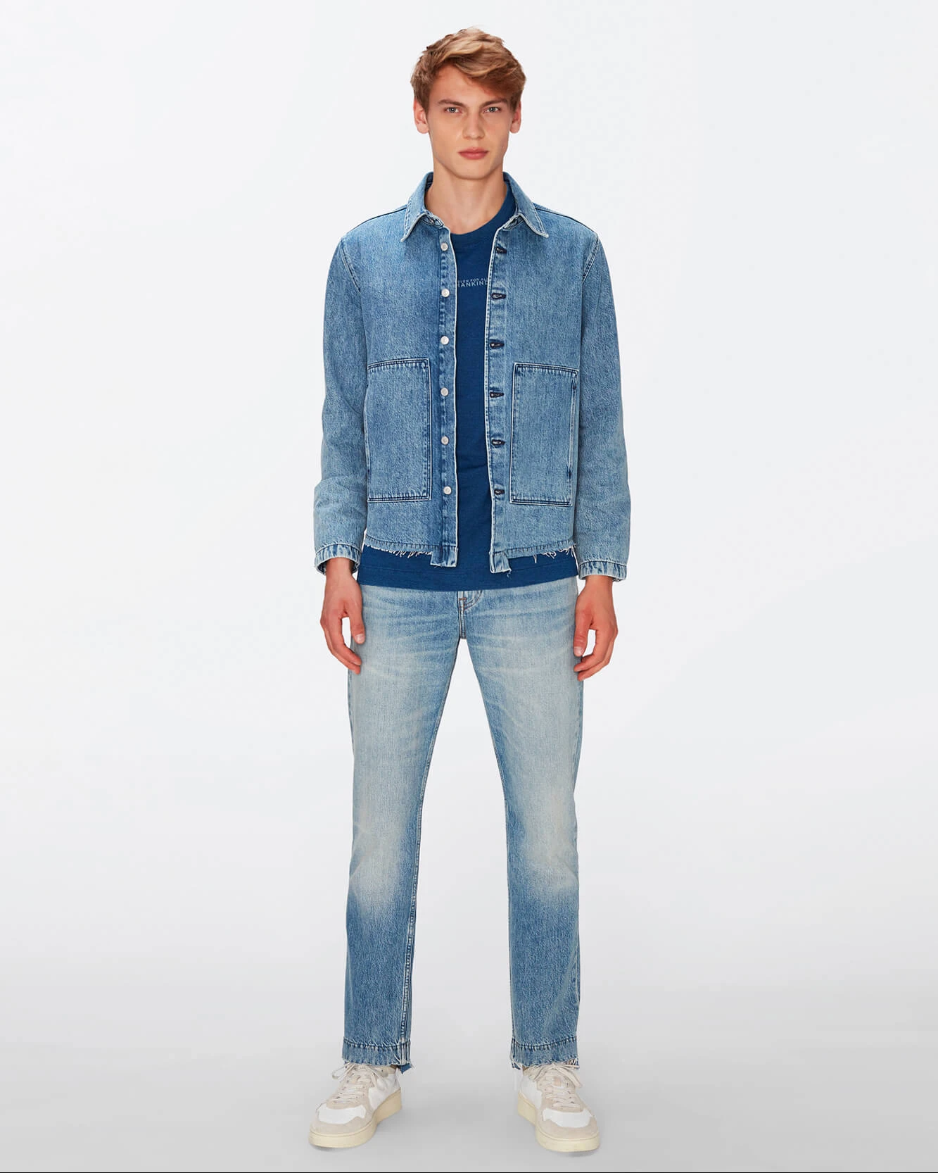 7 For All Mankind Workwear Overshirt In Vintage Blue 4 7 For All Mankind Workwear Overshirt In Vintage Blue - Image 2