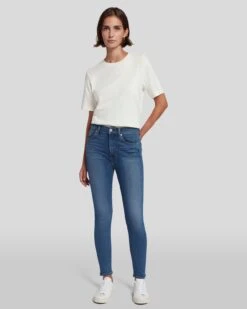7 For All Mankind Slim Illusion High Waist Ankle Skinny In Love Story -7 For All Mankind Shop 7U001393 LOV 6