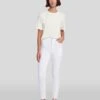 7 For All Mankind Slim Illusion High Waist Ankle Skinny In Luxe White