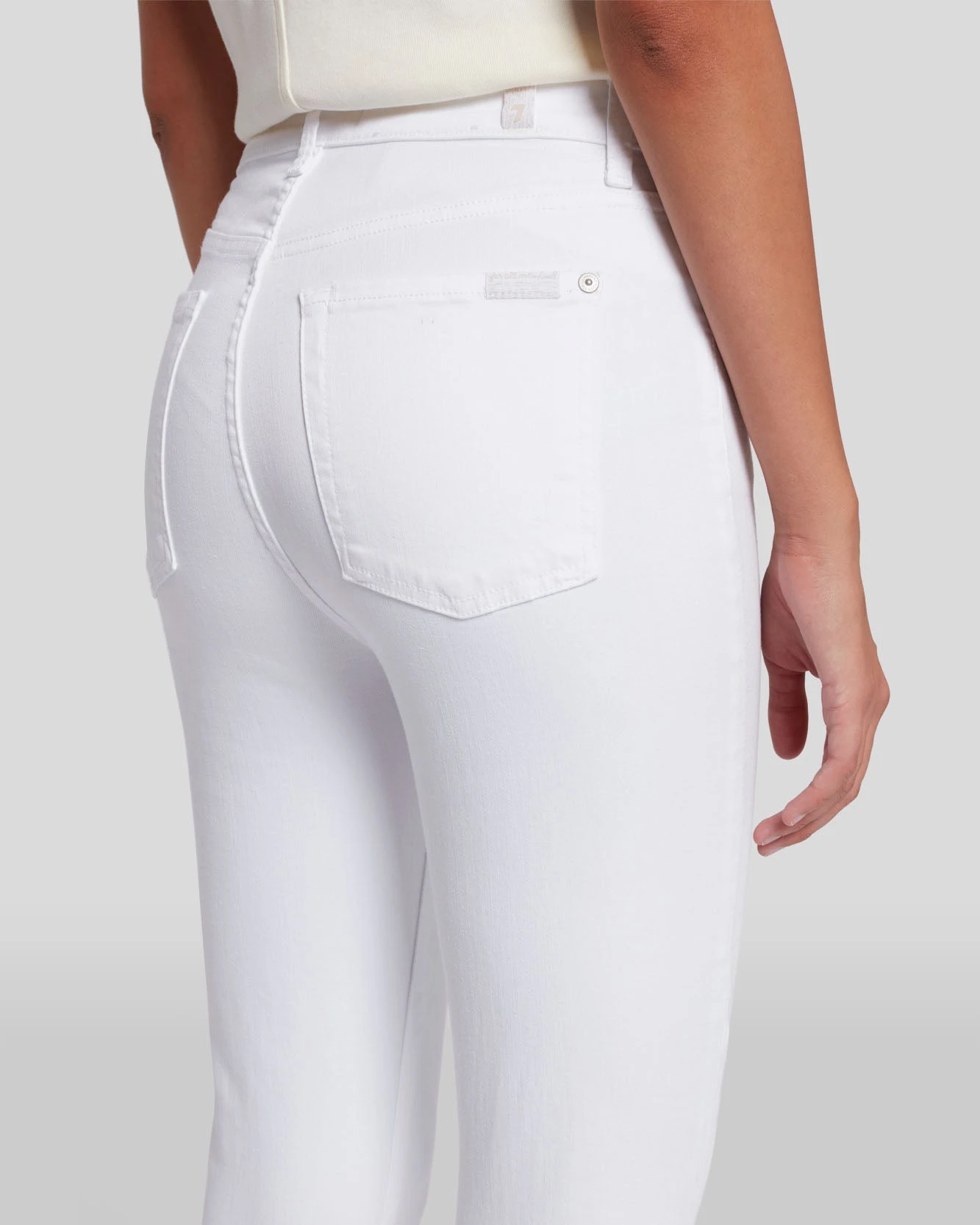 7 For All Mankind Slim Illusion High Waist Ankle Skinny In Luxe White 7 7 For All Mankind Slim Illusion High Waist Ankle Skinny In Luxe White - Image 5