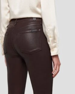 7 For All Mankind High Waist Ankle Skinny In Coated Chocolate -7 For All Mankind Shop 7U001752 CHO 5