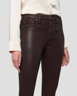 7 For All Mankind High Waist Ankle Skinny In Coated Chocolate -7 For All Mankind Shop 7U001752 CHO 6