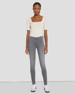 7 For All Mankind Slim Illusion Skinny Luxe High Waist In Bliss