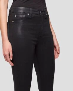 7 For All Mankind B(air) High Waist Ankle Skinny In Coated Black -7 For All Mankind Shop 7U040C43 BBT 3