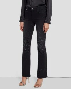 7 For All Mankind Tailorless Crystal Bootcut In Black Iris