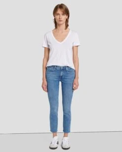 7 For All Mankind Left Hand Roxanne Ankle In Vive