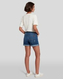 7 For All Mankind Broken Twill Mid Roll Short In Vanity Destroy -7 For All Mankind Shop 7U21067 BTL 4