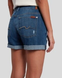 7 For All Mankind Broken Twill Mid Roll Short In Vanity Destroy -7 For All Mankind Shop 7U21067 BTL 5