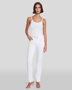 7 For All Mankind Slim Illusion Kimmie Straight In Luxe White