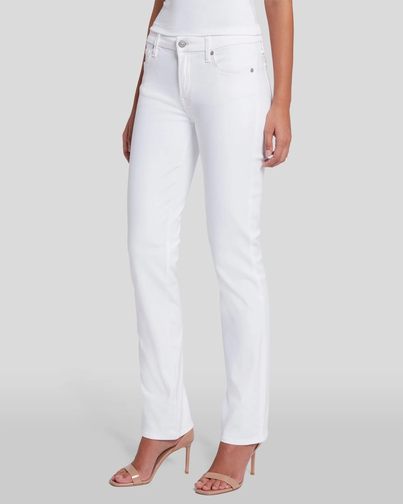 7 For All Mankind Slim Illusion Kimmie Straight In Luxe White 4 7 For All Mankind Slim Illusion Kimmie Straight In Luxe White - Image 2