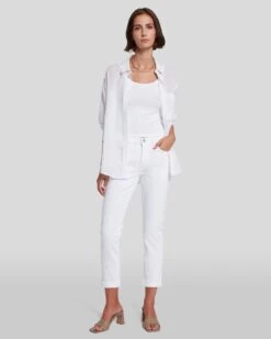 7 For All Mankind Broken Twill Josefina In White