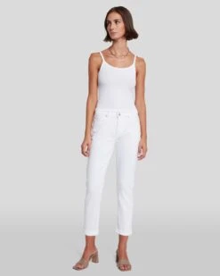 7 For All Mankind Broken Twill Josefina In White -7 For All Mankind Shop 7U303445 BTW 6