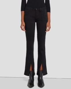 7 For All Mankind Slim Illusion Kimmie Straight In Black -7 For All Mankind Shop 7U343526 SIB 0502 F