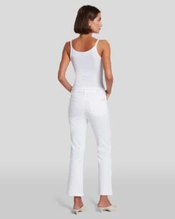 7 For All Mankind Slim Illusion High Waist Slim Kick In Luxe White -7 For All Mankind Shop 7U350399 SMW 4