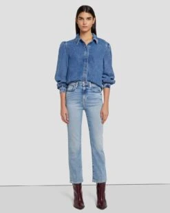 7 For All Mankind Luxe Vintage High Waist Slim Kick In Must -7 For All Mankind Shop 7U352120 MT2 6