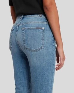 7 For All Mankind High Waist Slim Kick With Long Side Hem And Destroy In Sloane Vintage -7 For All Mankind Shop 7U352594 SVH 5