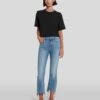 7 For All Mankind High Waist Slim Kick With Long Side Hem And Destroy In Sloane Vintage -7 For All Mankind Shop 7U352594 SVH 6