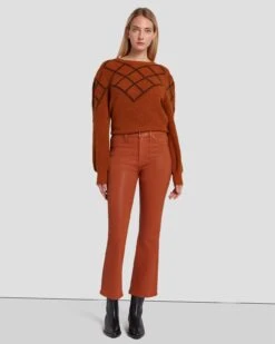 7 For All Mankind High Waist Slim Kick In Coated Ginger -7 For All Mankind Shop 7U352752 CCC 1