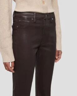 7 For All Mankind High Waist Slim Kick In Coated Chocolate -7 For All Mankind Shop 7U352752 CHO 3