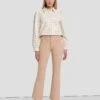 7 For All Mankind High Waist Slim Kick In Coated Camel