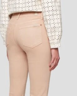 7 For All Mankind High Waist Slim Kick In Coated Camel -7 For All Mankind Shop 7U352752 KML 5