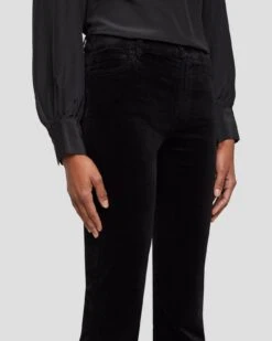 7 For All Mankind Velvet High Waist Slim Kick In Black -7 For All Mankind Shop 7U352V65 BLK 3