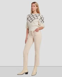 7 For All Mankind Velvet High Waist Slim Kick In Tapioca -7 For All Mankind Shop 7U352V65 TAP 6