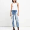 7 For All Mankind Easy Slim With Floral Embroidery In Ventura