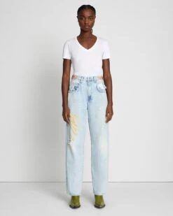 7 For All Mankind The Jennifer 90's Baggy Jean In Blue Babe