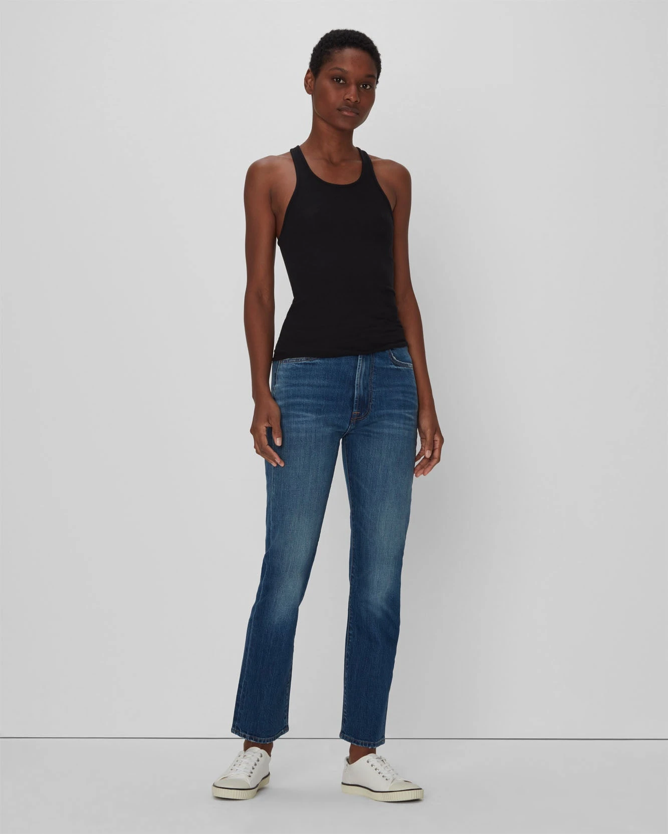 7 For All Mankind Beauty Denim Easy Slim Cropped In Pinyon 4 7 For All Mankind Beauty Denim Easy Slim Cropped In Pinyon - Image 2
