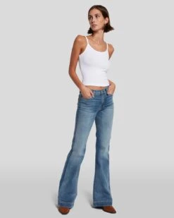 7 For All Mankind Tailorless Dojo In Distressed Authentic Light -7 For All Mankind Shop 7U45144A DLU 6