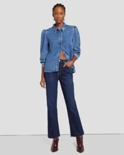 7 For All Mankind Broken Twill High Waist Slim Kick In Calix -7 For All Mankind Shop 7U500067 CL6 6