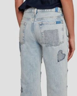 7 For All Mankind Tailorless Low Rise Flare In Iris Patchwork -7 For All Mankind Shop 7U522555 IPH 5