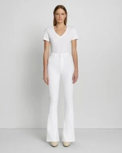 7 For All Mankind No Filter Ultra High Rise Skinny Flare In Clean White