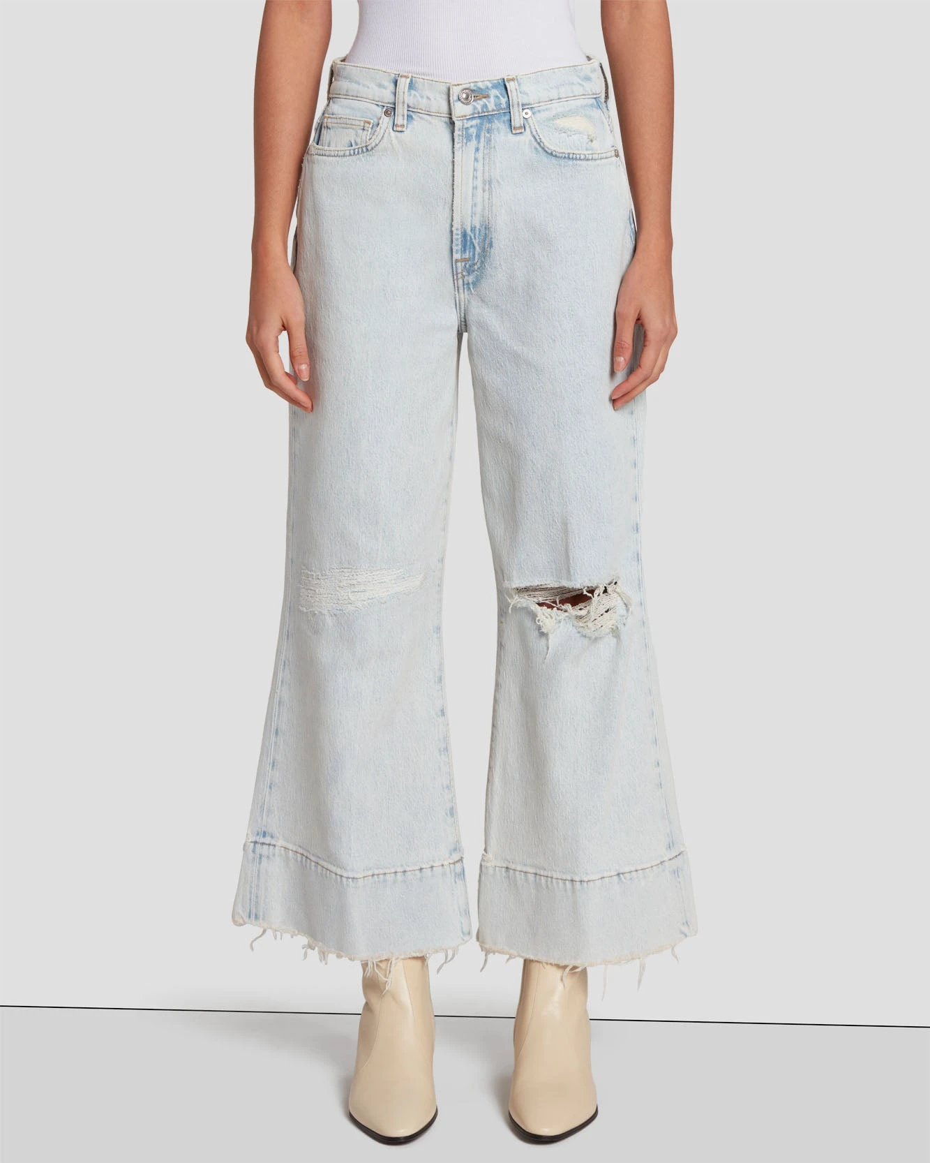 7 For All Mankind Ultra High Rise Cropped Jo In Rainy Blue 4 7 For All Mankind Ultra High Rise Cropped Jo In Rainy Blue - Image 2