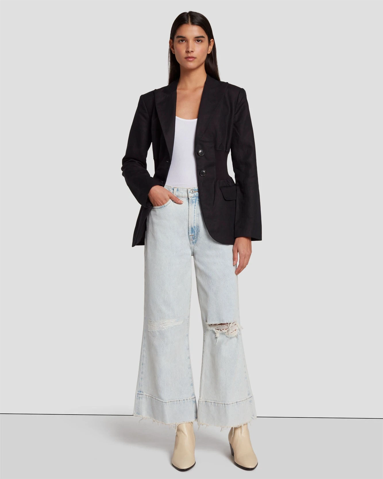 7 For All Mankind Ultra High Rise Cropped Jo In Rainy Blue 7 7 For All Mankind Ultra High Rise Cropped Jo In Rainy Blue - Image 5