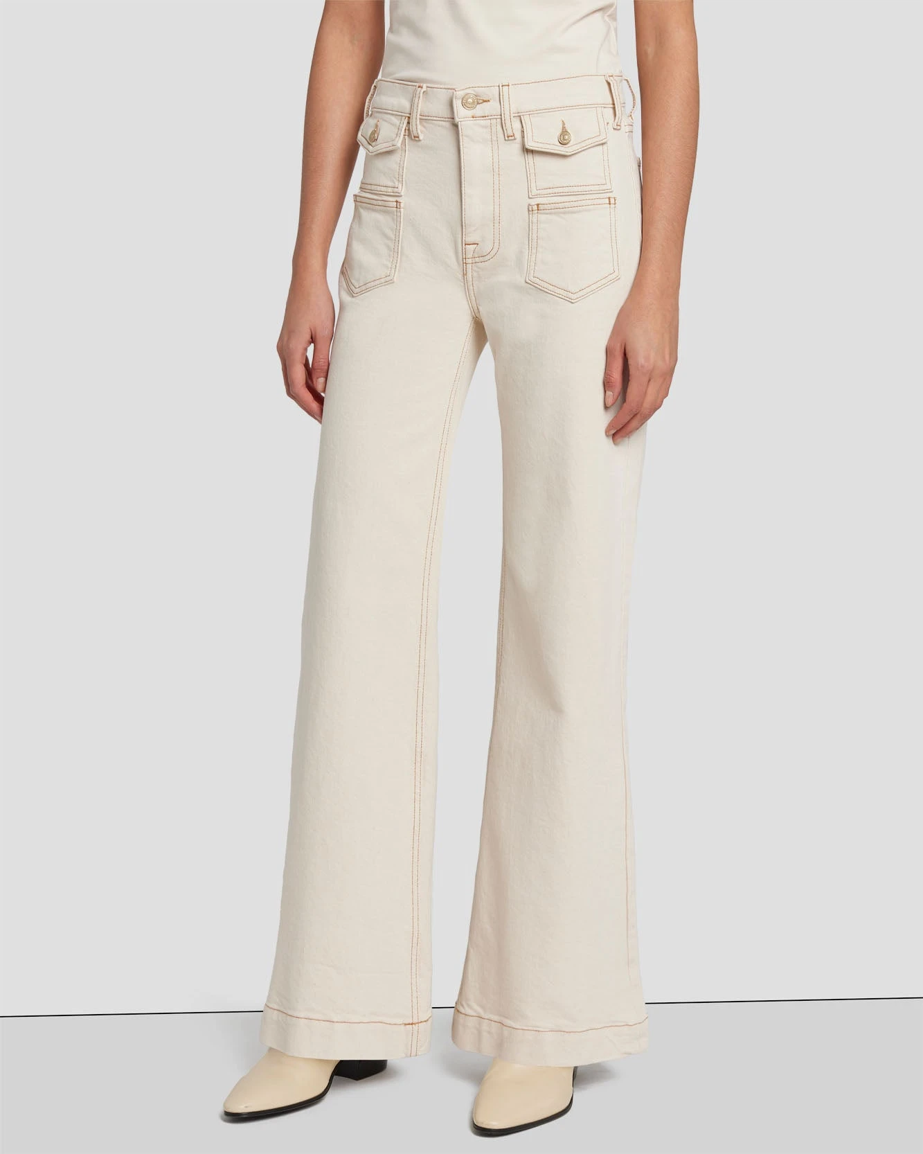 7 For All Mankind Modern Dojo In Ecru 4 7 For All Mankind Modern Dojo In Ecru - Image 2