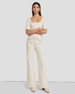 7 For All Mankind Modern Dojo In Ecru 13 7 For All Mankind Modern Dojo In Ecru -7 For All Mankind Shop 7U533D18 EC2 6