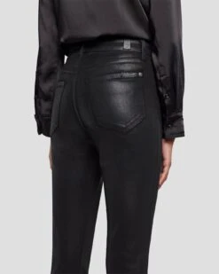 7 For All Mankind Tailorless Ultra High Rise Skinny Boot In Coated Black -7 For All Mankind Shop 7U633752 CBA 5