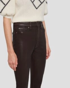 7 For All Mankind Tailorless UHR Skinny Boot In Coated Chocolate -7 For All Mankind Shop 7U633752 CHO 3