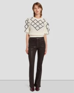 7 For All Mankind Tailorless UHR Skinny Boot In Coated Chocolate -7 For All Mankind Shop 7U633752 CHO 6